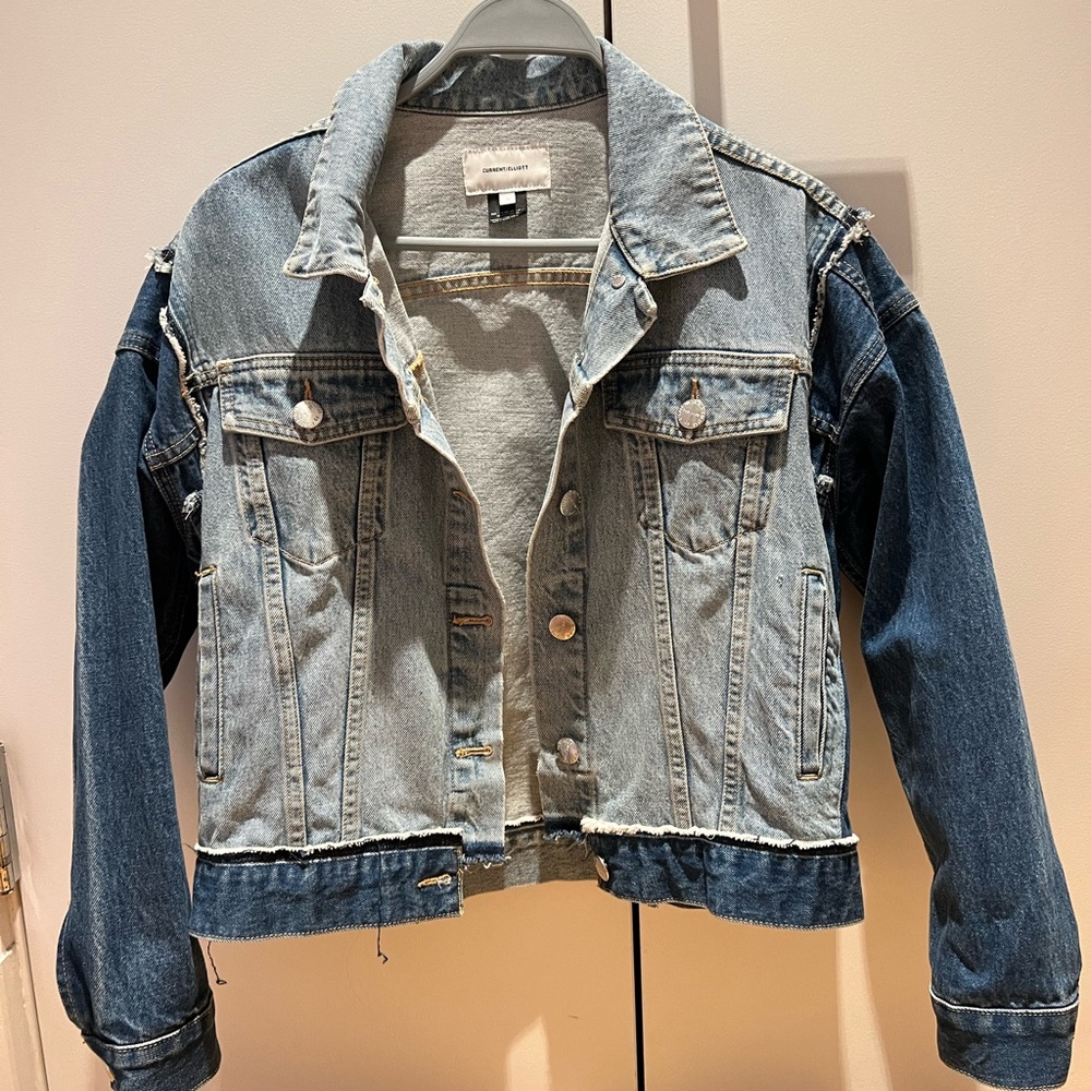 CURRENT/ELLIOTT two-tone denim jacket